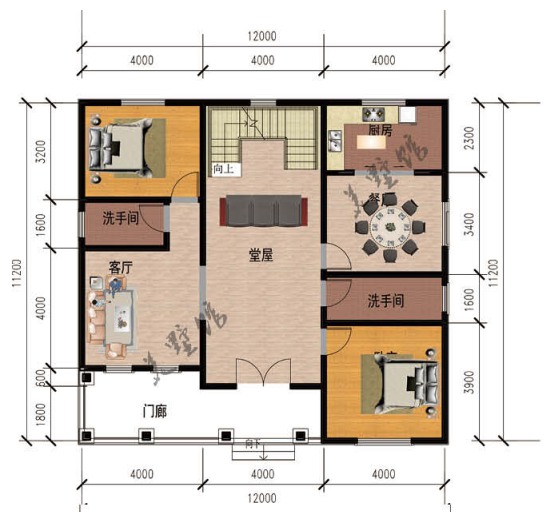 這款款平價(jià)輕鋼別墅,撐起農(nóng)村的場子(圖2) 平面圖